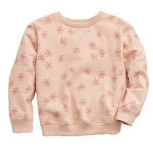 LITTLE CO Organic Crew Pullover in Peach Flower Print Size 3 Mths